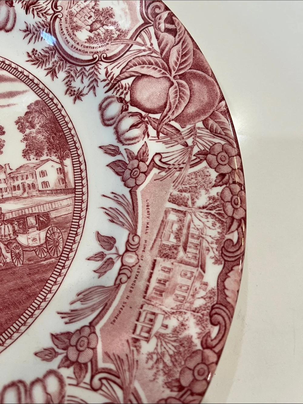 Wedgwood University of Georgia Transferware Plate in Burgundy